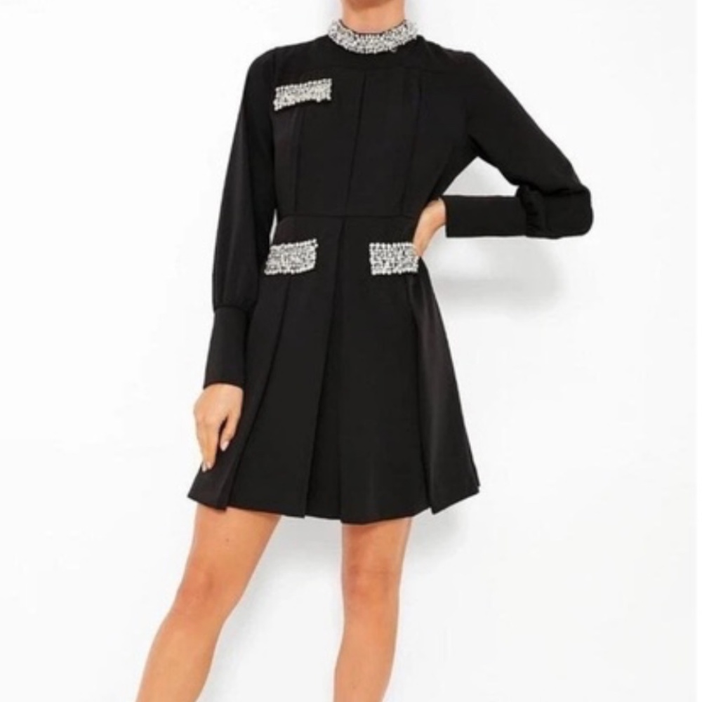 New nwt Tuckernuck Womens Embelished Hoyt Dress Black Beaded Cocktail Dress